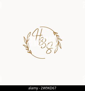 HS wedding initials logo design ideas Stock Vector