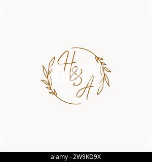 HA wedding initials logo design ideas Stock Vector