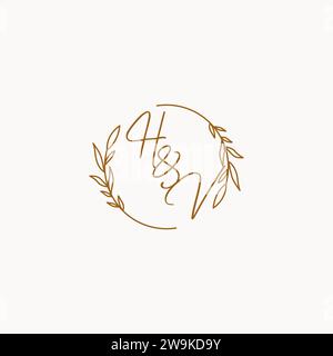 HV wedding initials logo design ideas Stock Vector