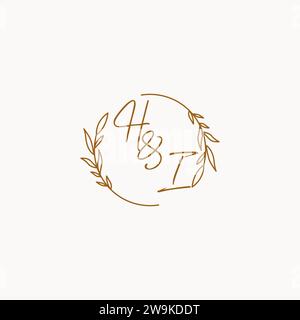 HI wedding initials logo design ideas Stock Vector