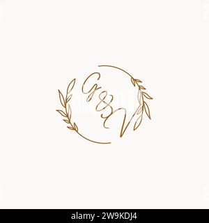 GV wedding initials logo design ideas Stock Vector
