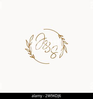 JS wedding initials logo design ideas Stock Vector
