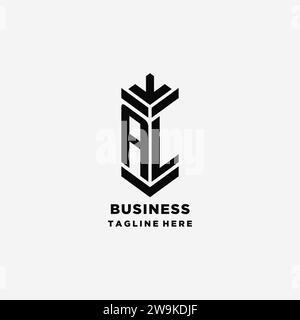 AL monogram logo with geometric shield icon design inspiration Stock ...