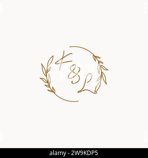 KL wedding initials logo design ideas Stock Vector