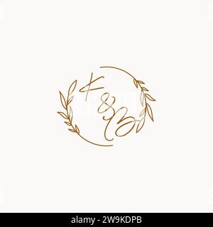 KB wedding initials logo design ideas Stock Vector