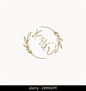 KD wedding initials logo design ideas Stock Vector