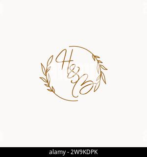 HB wedding initials logo design ideas Stock Vector