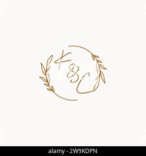 KC wedding initials logo design ideas Stock Vector