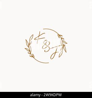 KF wedding initials logo design ideas Stock Vector