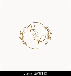 HP wedding initials logo design ideas Stock Vector