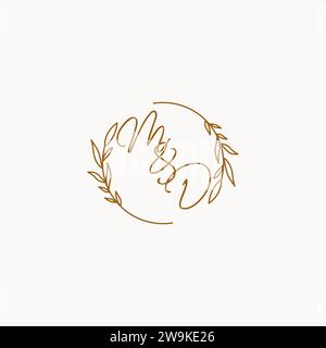MD wedding initials logo design ideas Stock Vector