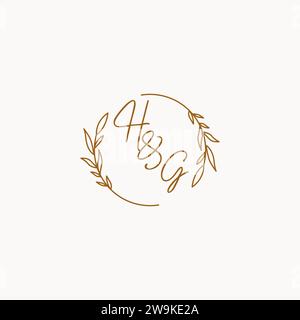 HG wedding initials logo design ideas Stock Vector