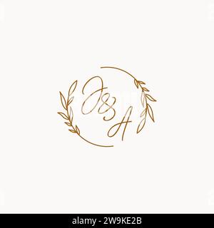 JA wedding initials logo design ideas Stock Vector