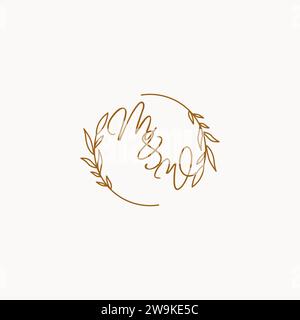 MW wedding initials logo design ideas Stock Vector