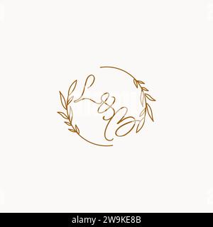 LB wedding initials logo design ideas Stock Vector