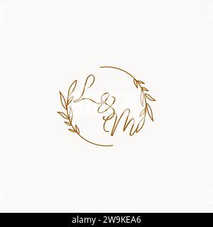 LM wedding initials logo design ideas Stock Vector