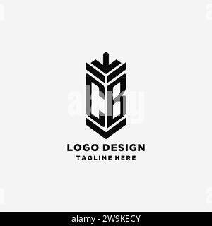 Initials CB shield logo design, creative monogram logo inspiration vector graphic Stock Vector