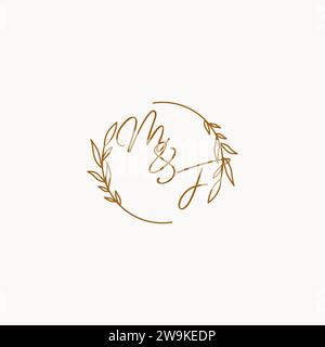 MF wedding initials logo design ideas Stock Vector