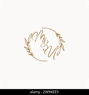 MU wedding initials logo design ideas Stock Vector