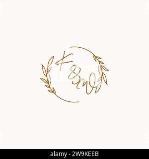 KW wedding initials logo design ideas Stock Vector