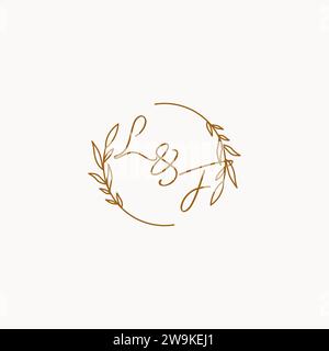 LF wedding initials logo design ideas Stock Vector