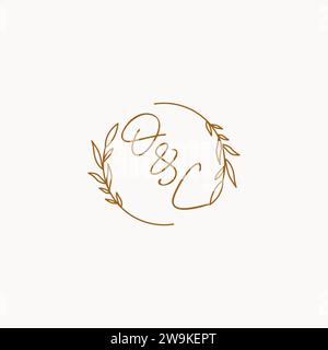 OC wedding initials logo design ideas Stock Vector