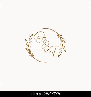 OT wedding initials logo design ideas Stock Vector