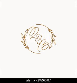 QB wedding initials logo design ideas Stock Vector