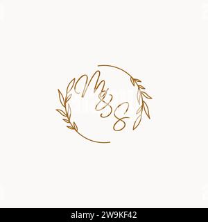 MS wedding initials logo design ideas Stock Vector