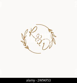 RD wedding initials logo design ideas Stock Vector