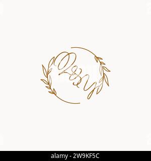 QY wedding initials logo design ideas Stock Vector