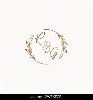 RG wedding initials logo design ideas Stock Vector