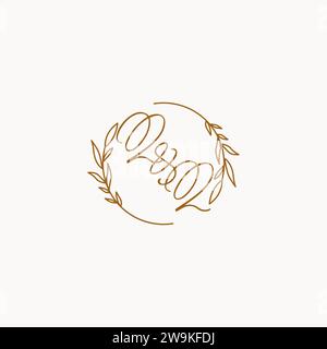 QQ wedding initials logo design ideas Stock Vector