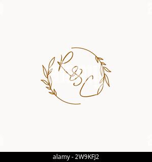 RC wedding initials logo design ideas Stock Vector