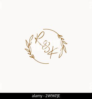 RK wedding initials logo design ideas Stock Vector