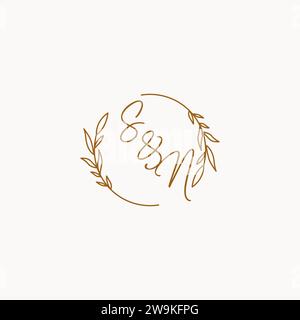 SN wedding initials logo design ideas Stock Vector