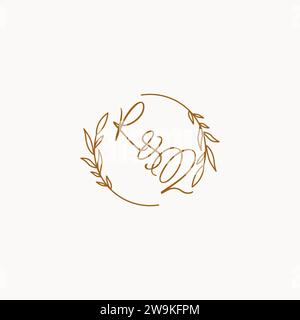 RQ wedding initials logo design ideas Stock Vector