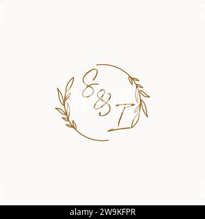 SI wedding initials logo design ideas Stock Vector