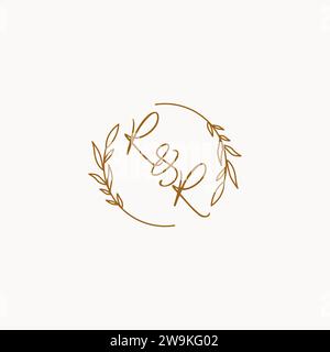 RR wedding initials logo design ideas Stock Vector