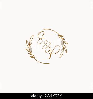 SP wedding initials logo design ideas Stock Vector