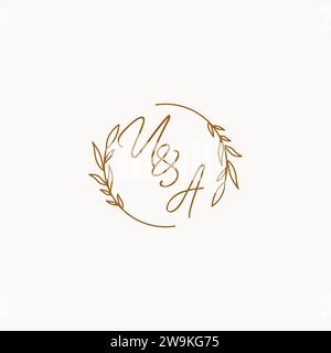 UA wedding initials logo design ideas Stock Vector