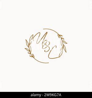 UC wedding initials logo design ideas Stock Vector