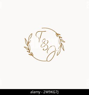 TJ wedding initials logo design ideas Stock Vector