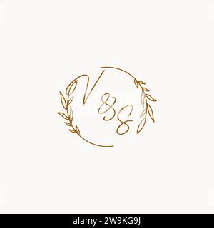 VS wedding initials logo design ideas Stock Vector