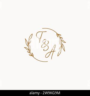 TA wedding initials logo design ideas Stock Vector