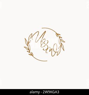 UW wedding initials logo design ideas Stock Vector