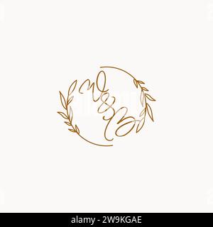 WB wedding initials logo design ideas Stock Vector