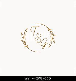 TG wedding initials logo design ideas Stock Vector