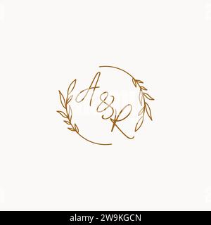 AR wedding initials logo design ideas Stock Vector