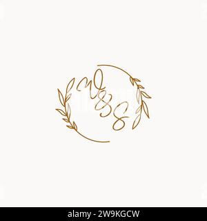 WS wedding initials logo design ideas Stock Vector